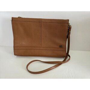 The Sak Brown Leather Iris Demi Clutch Crossbody Bag